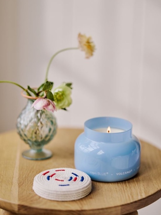 Other - Anthropologie Capri Blue Volcano Nautical Rope Glass Candle NWT